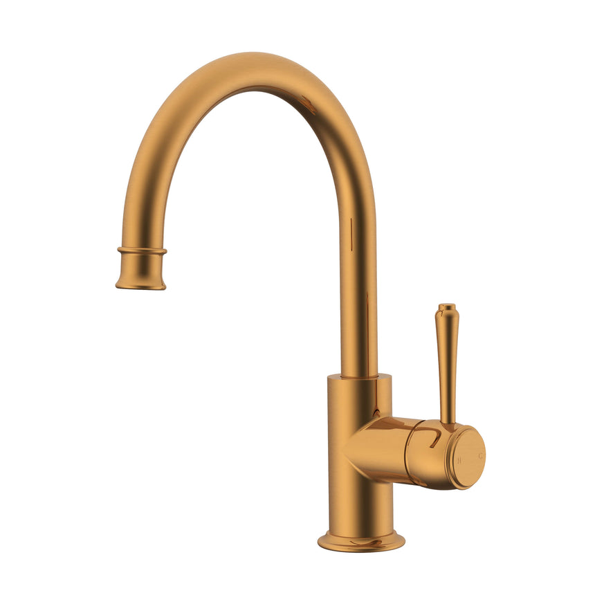 ADP Eternal Goosenk Basin Mixer Brushed Brass Tapware ADP Default Title