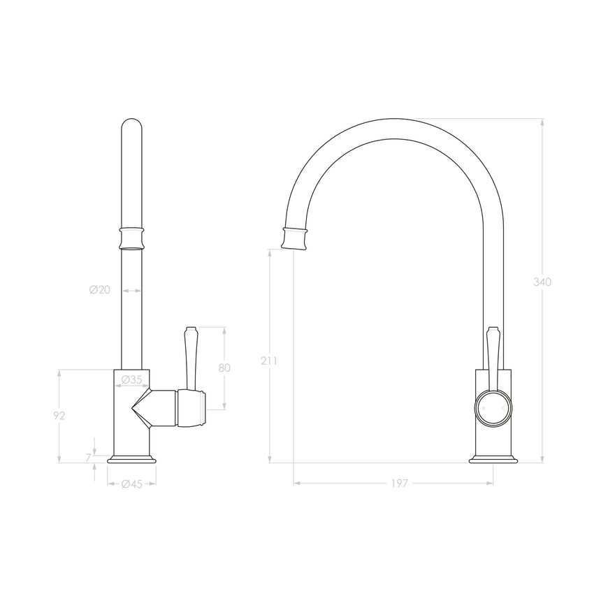 ADP Eternal Kitchen Mixer Brushed Brass Tapware ADP