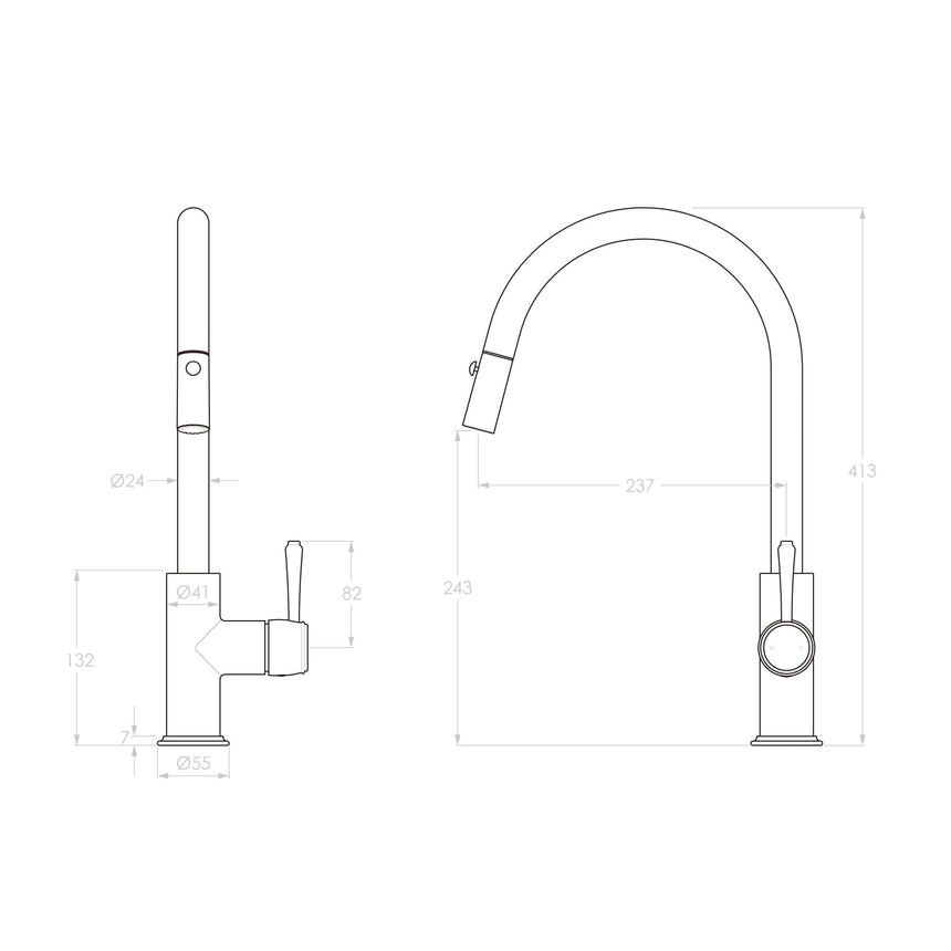 ADP Eternal Pull Kitchen Mixer Matte Black Tapware ADP