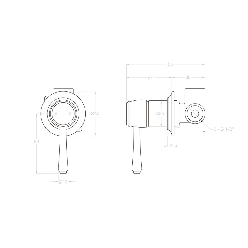 ADP Eternal Wall Mixer Chrome Tapware ADP