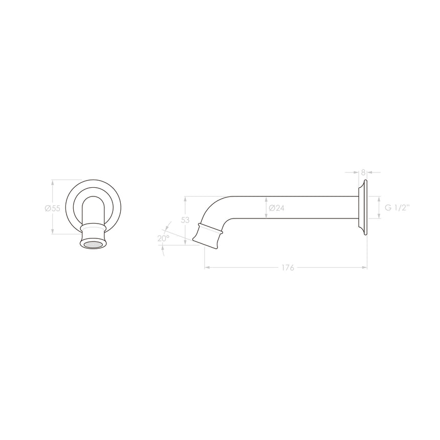 ADP Eternal Wall Spout Matte Black Tapware ADP