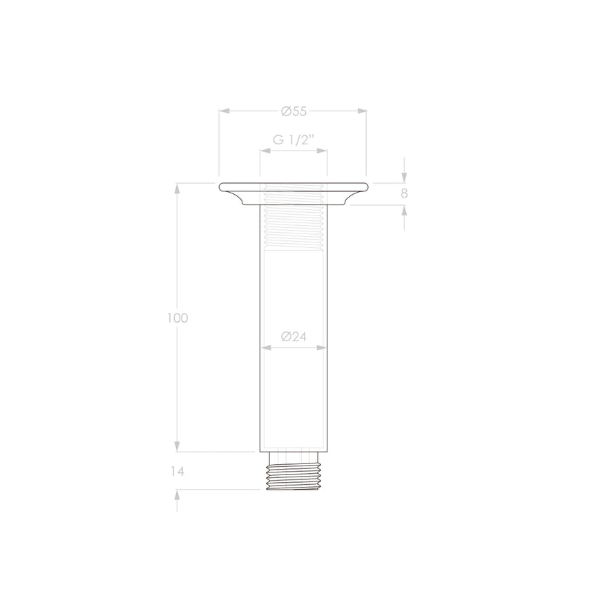 ADP Eternal Shower Dropper 100mm Brushed Nickel Shower ADP
