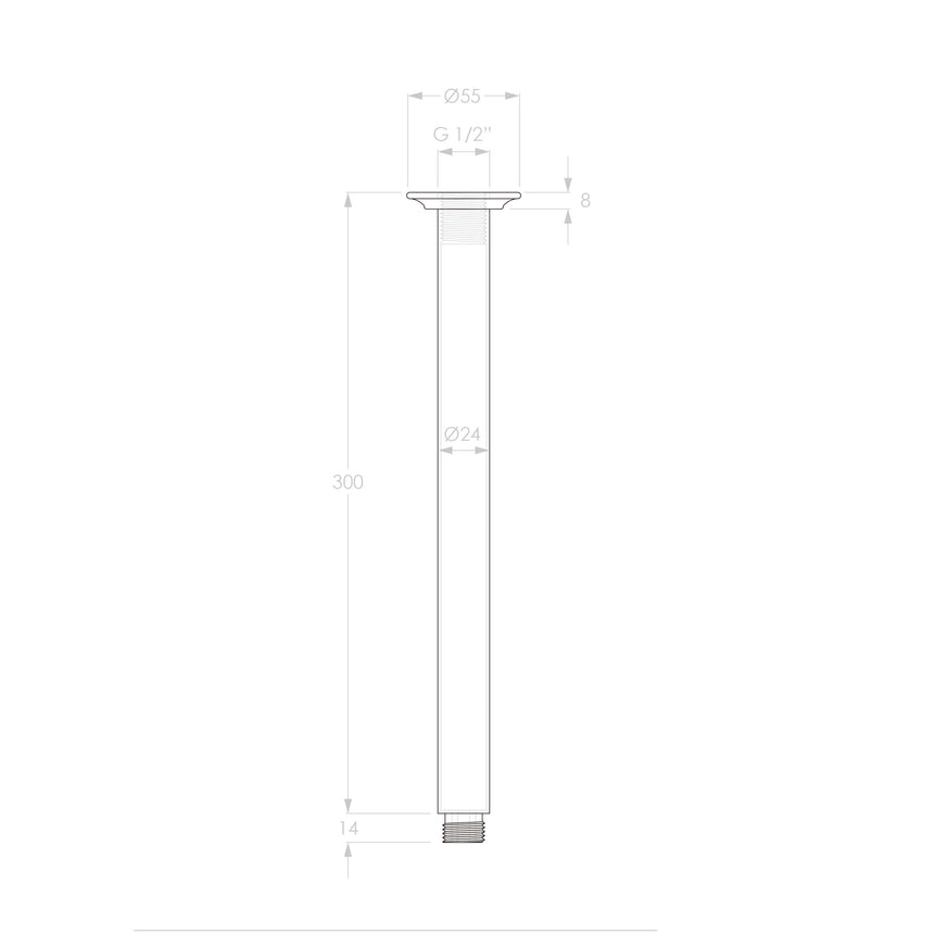 ADP Eternal Shower Dropper 300mm Brushed Brass Shower ADP