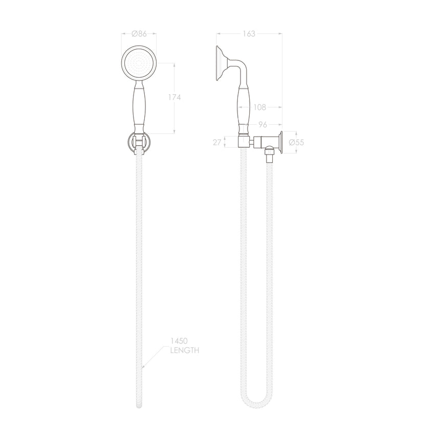 ADP Eternal Handshower on Hook Brushed Brass Shower ADP