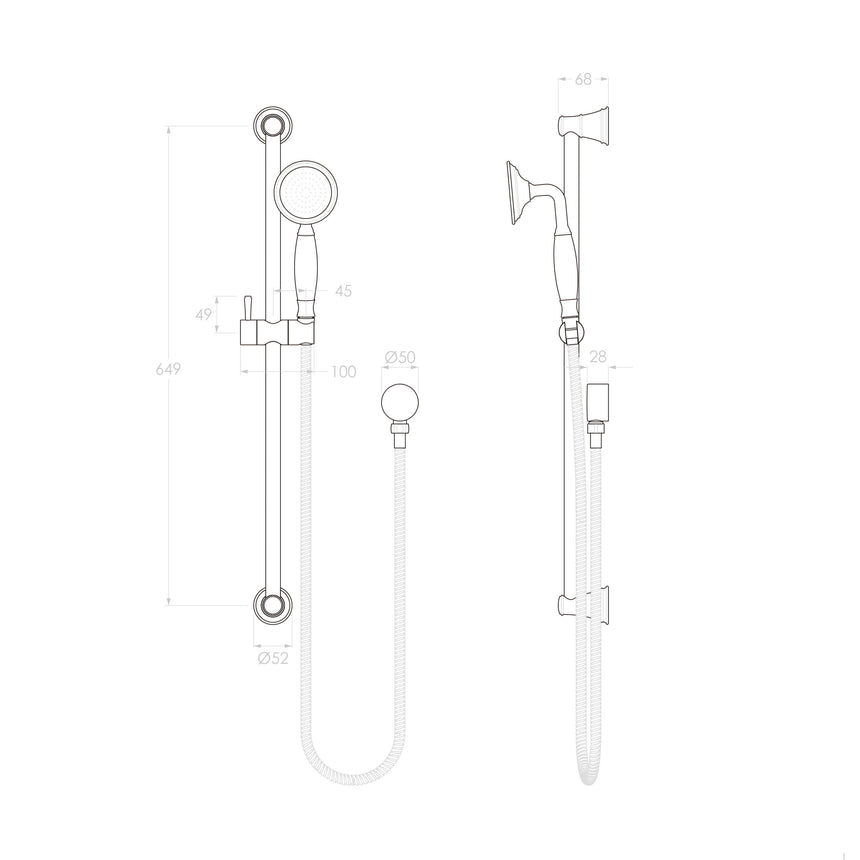 ADP Eternal Handshower on Rail Chrome Shower ADP