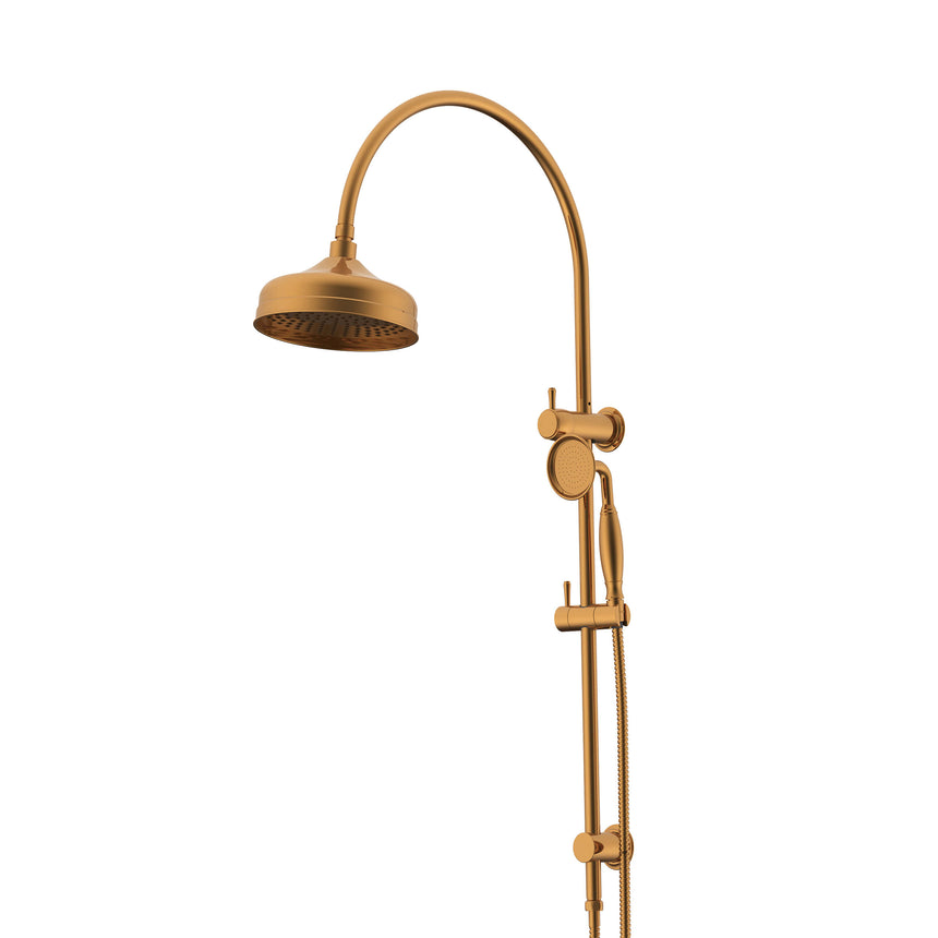 ADP Eternal Gooseneck Twin Shower Set Brushed Brass Shower ADP Default Title