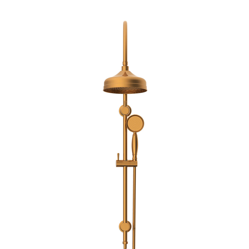 ADP Eternal Gooseneck Twin Shower Set Brushed Brass Shower ADP