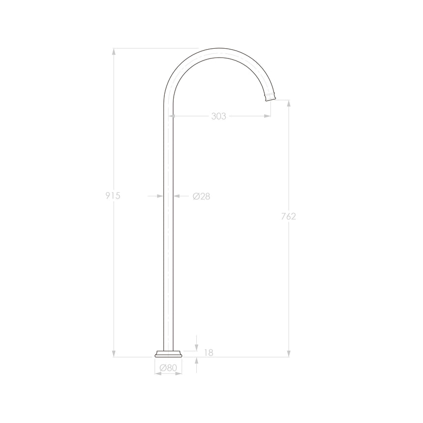 ADP Eternal Floor Bath Spout Brushed Nickel Tapware ADP