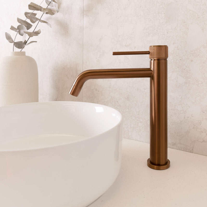 ADP Soul Groove Extended Basin Mixer Brushed Copper Tapware ADP