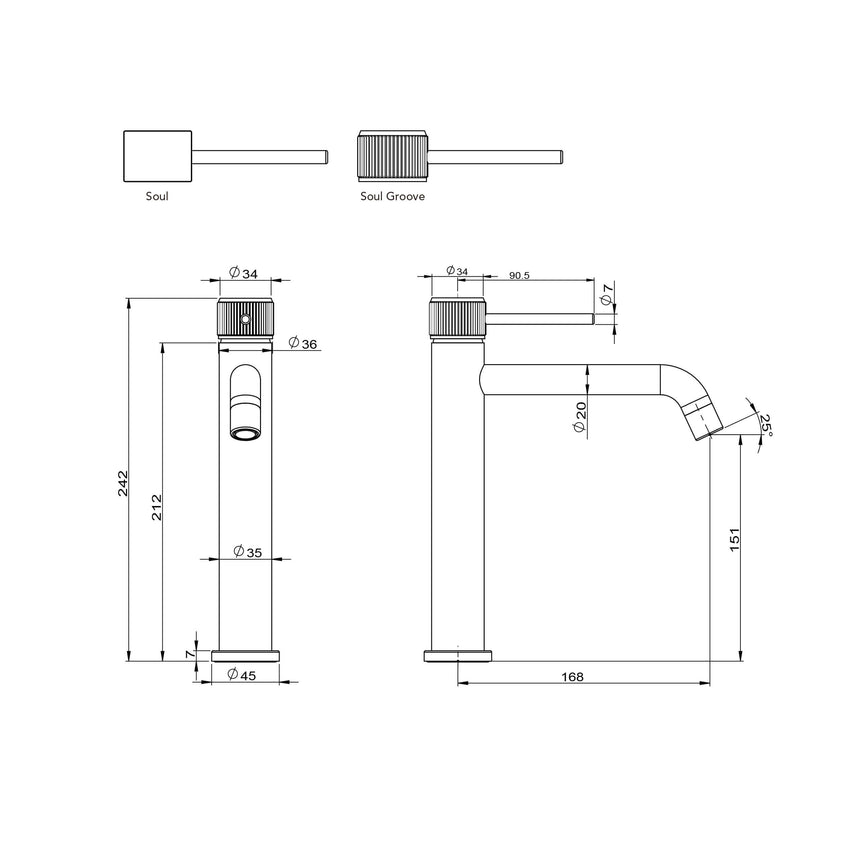ADP Soul Groove Extended Basin Mixer Matte Black Tapware ADP