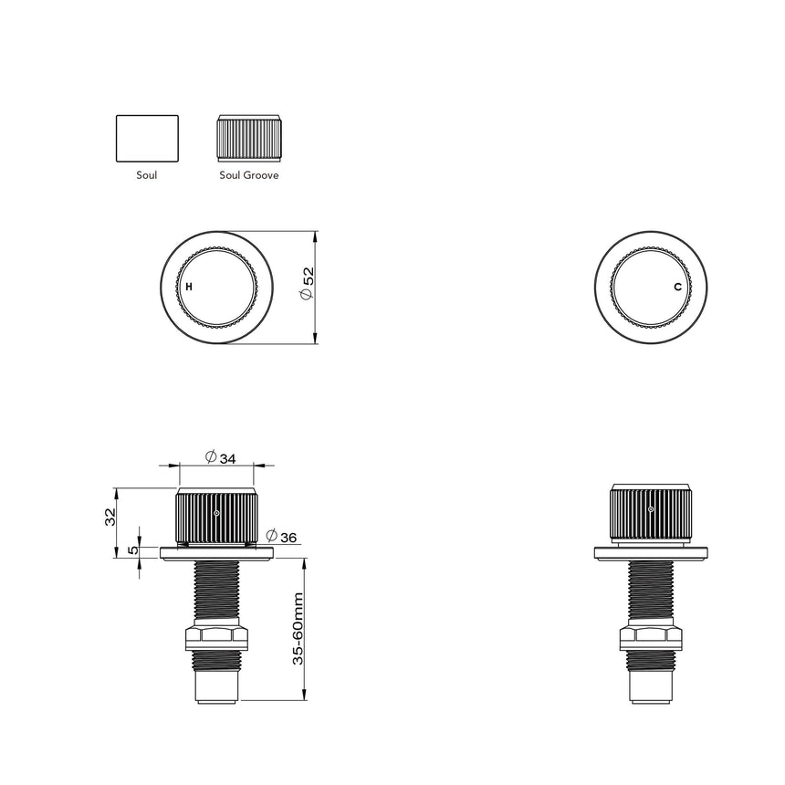 ADP Soul Groove Wall Top Ass pair Matte White Tapware ADP