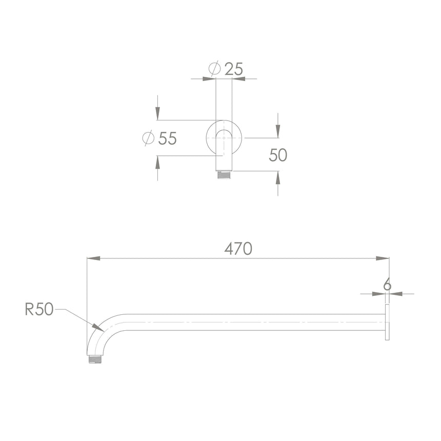 ADP Soul Shower Arm 450 Matte Black Shower ADP