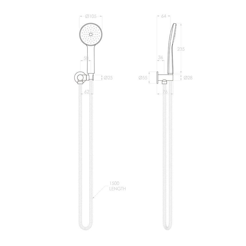 ADP Soul Classic Handshower on Hook Matte White Shower ADP