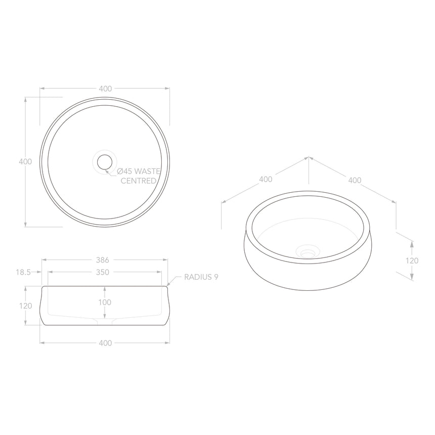 ADP Arlo Above Counter Basin Travertine Bathroom Basin ADP