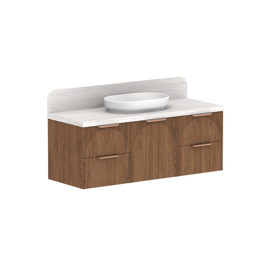 ADP Archie Door and Drawer Wall Hung Vanity Cherry Pie Premium Solid Surface Vanity ADP 1350mm Center