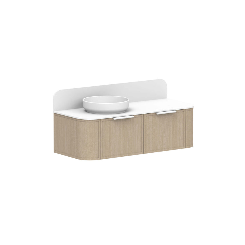 ADP Flo All Drawer Slim Wall Hung Vanity Durasein Solid Surface Vanity ADP 1200mm Left