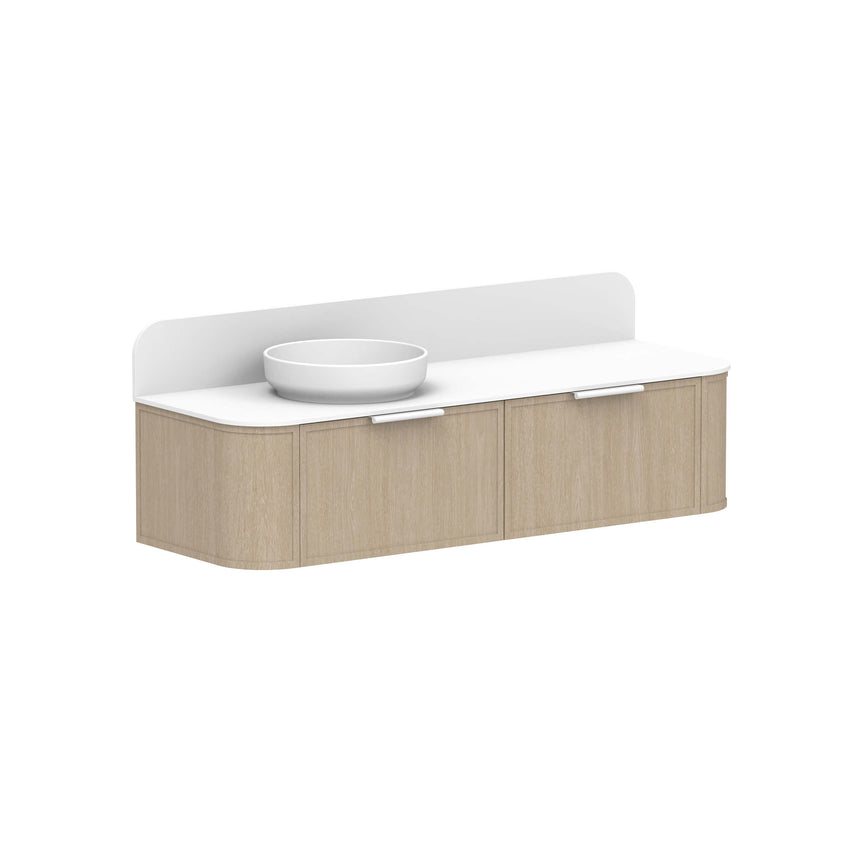 ADP Flo All Drawer Slim Wall Hung Vanity Durasein Solid Surface Vanity ADP 1500mm Left