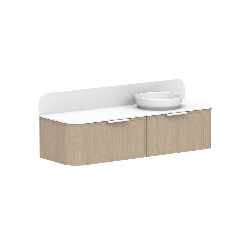 ADP Flo All Drawer Slim Wall Hung Vanity Durasein Solid Surface Vanity ADP 1500mm Right