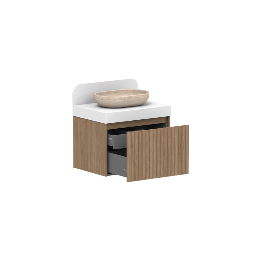 ADP Harper All Drawer Slim Wall Hung Vanity Cherry Pie Premium Solid Surface Vanity ADP