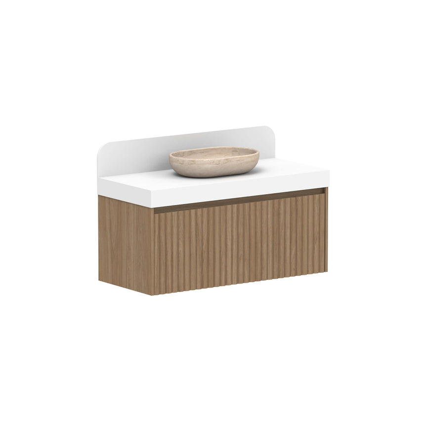 ADP Harper All Drawer Slim Wall Hung Vanity Cherry Pie Premium Solid Surface Vanity ADP 1135mm Center