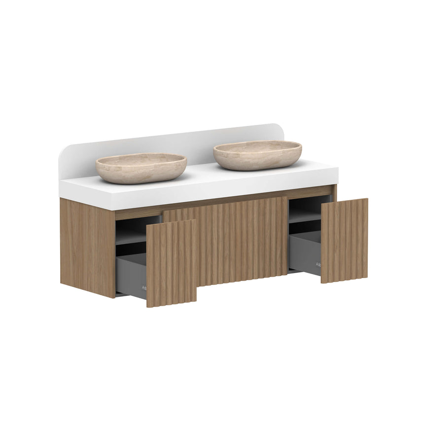 ADP Harper All Drawer Slim Wall Hung Vanity Cherry Pie Premium Solid Surface Vanity ADP