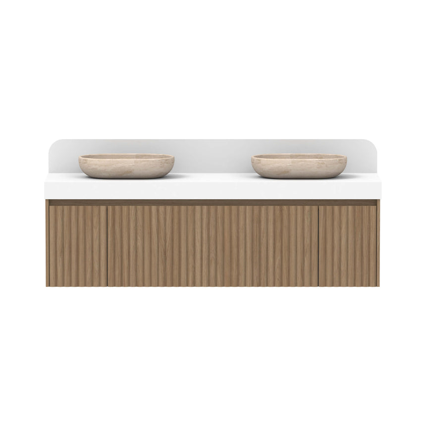 ADP Harper All Drawer Slim Wall Hung Vanity Cherry Pie Premium Solid Surface Vanity ADP