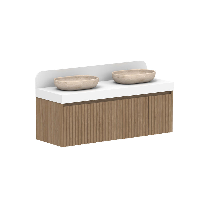 ADP Harper All Drawer Slim Wall Hung Vanity Durasein Solid Surface Vanity ADP 1435mm Double