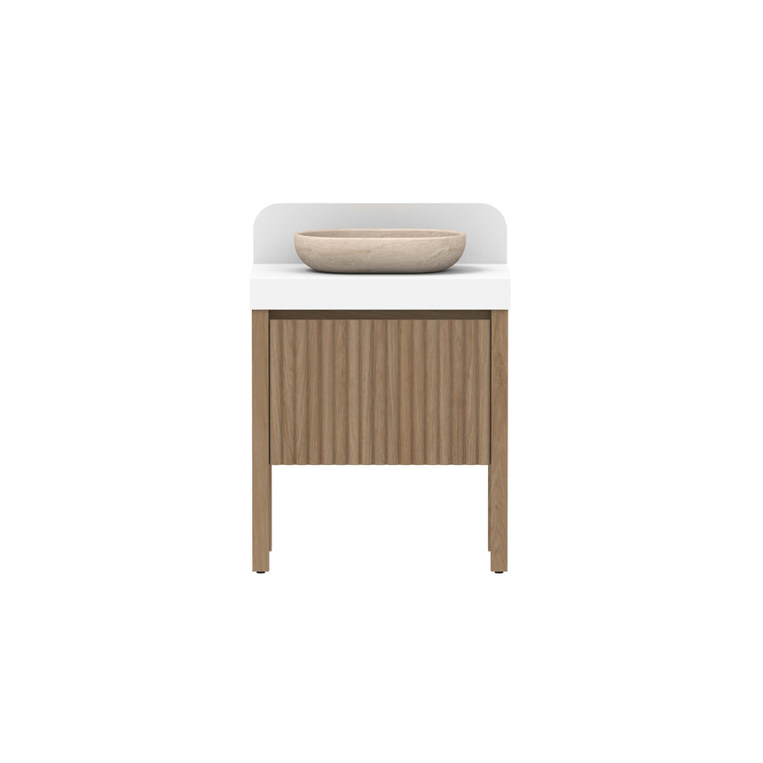 ADP Harper All Drawer Slim Floor Mount Vanity Cherry Pie Premium Solid Surface Vanity ADP