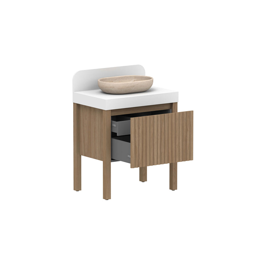 ADP Harper All Drawer Slim Floor Mount Vanity Cherry Pie Premium Solid Surface Vanity ADP