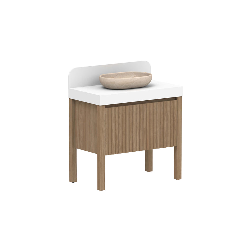 ADP Harper All Drawer Slim Floor Mount Vanity Cherry Pie Premium Solid Surface Vanity ADP 900mm Center