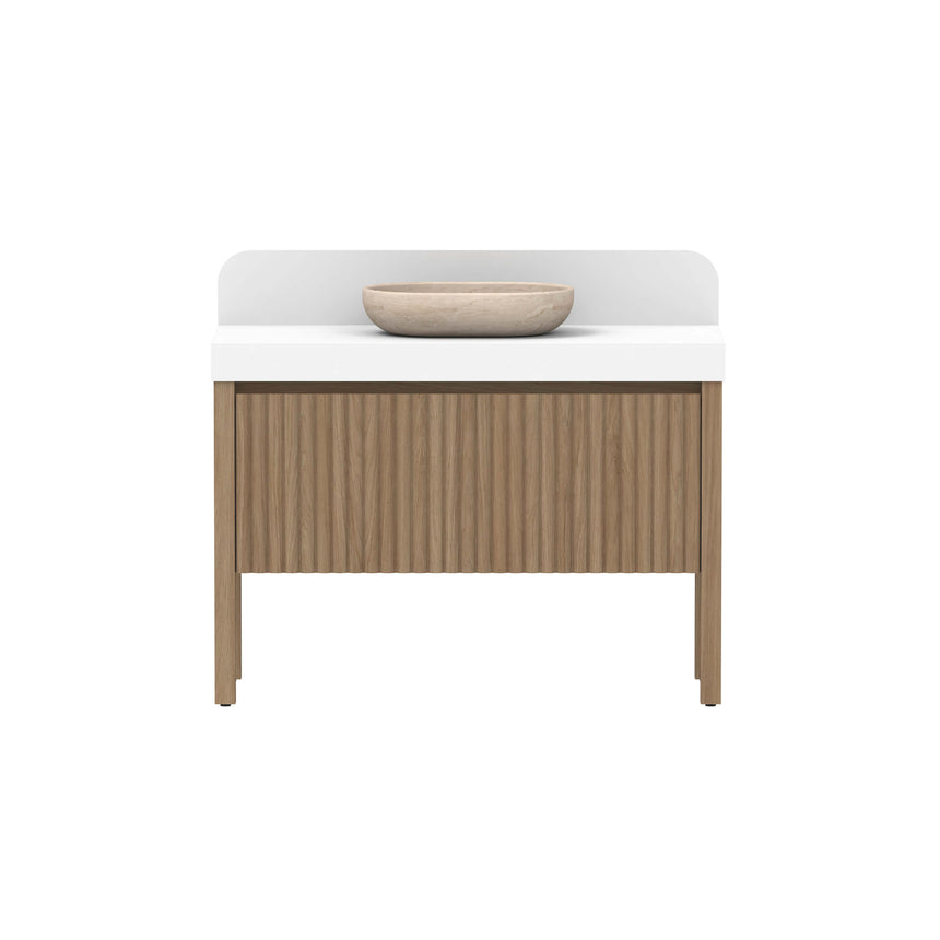 ADP Harper All Drawer Slim Floor Mount Vanity Cherry Pie Premium Solid Surface Vanity ADP