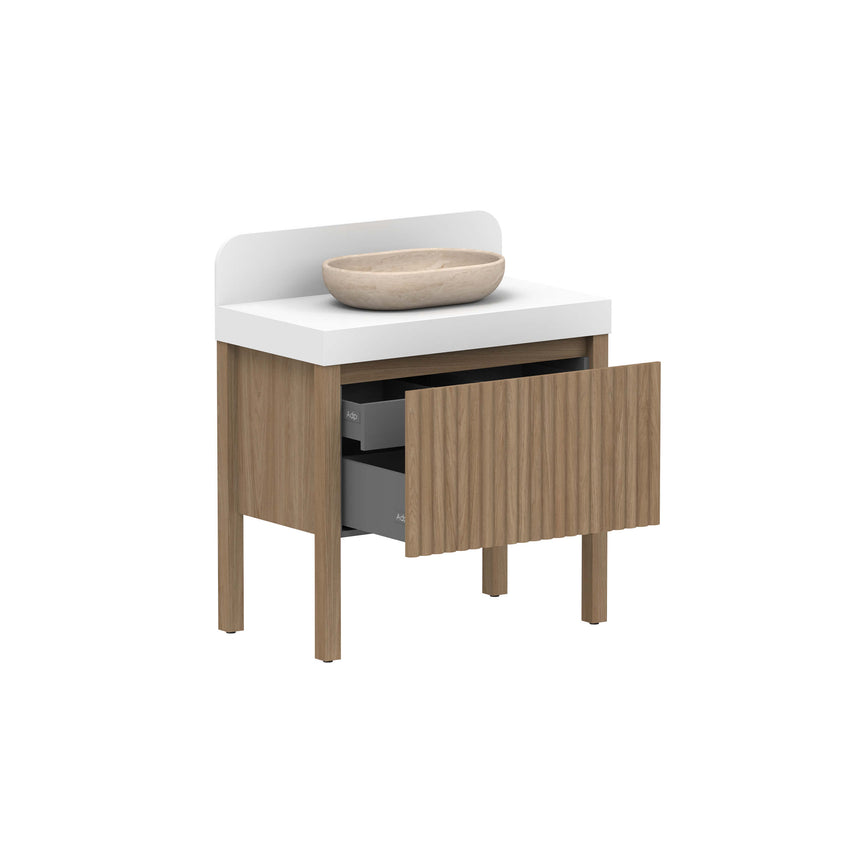 ADP Harper All Drawer Slim Floor Mount Vanity Durasein Solid Surface Vanity ADP