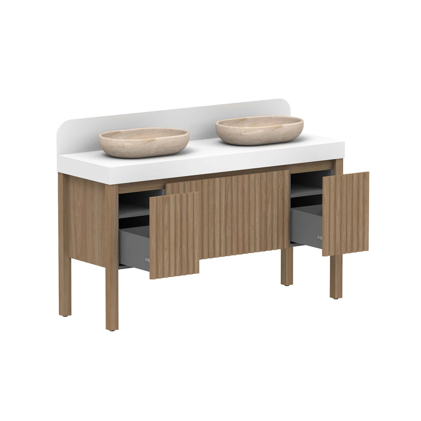 ADP Harper All Drawer Slim Floor Mount Vanity Durasein Solid Surface Vanity ADP