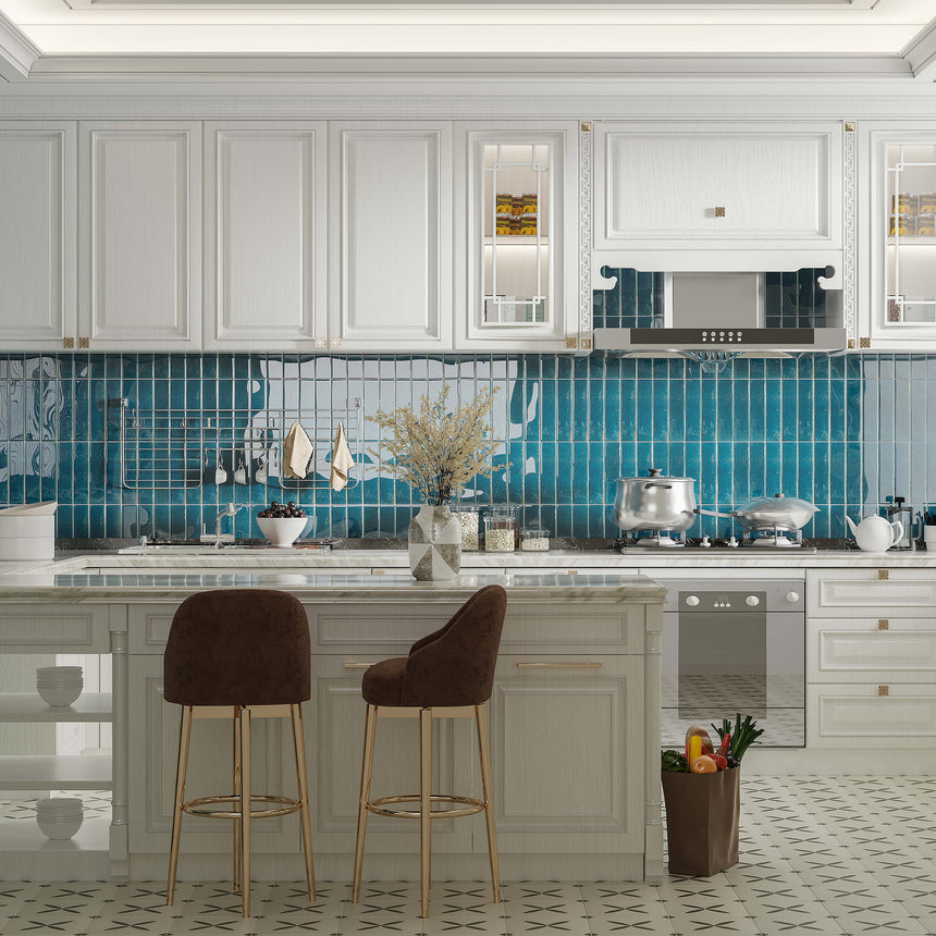 Toulouse 60x240 Gloss Blue Subway Tilemall