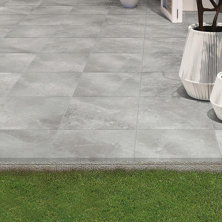 Chiswick 600x600 Matt Grey Stone Look Tiles Tilemall