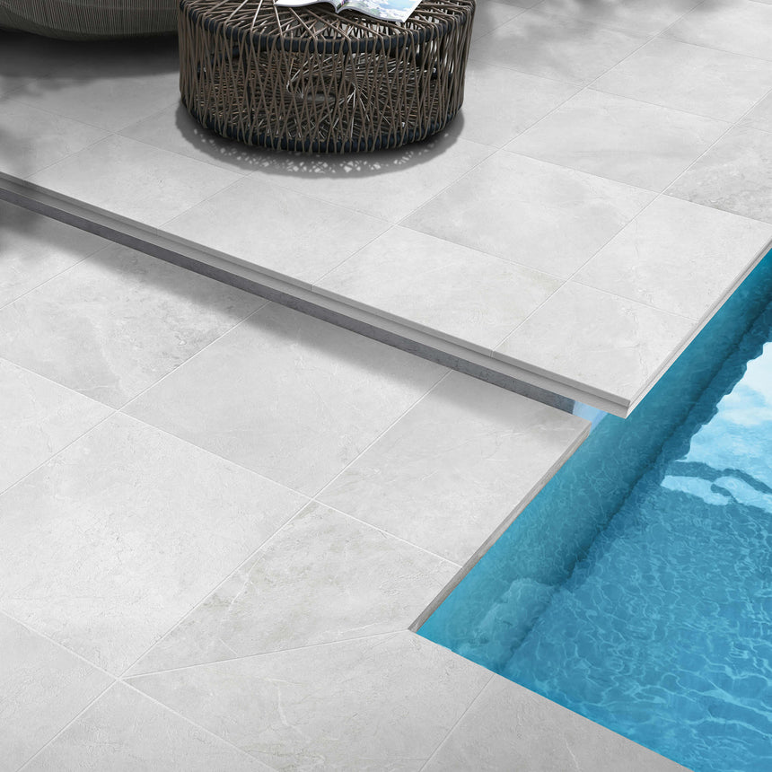 Chiswick 600x600 Matt White Stone Look Tiles Tilemall