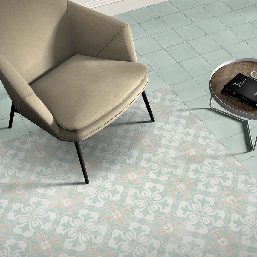 Valencia 200x200 Matt Salvia Encaustic Look Tiles Tilemall