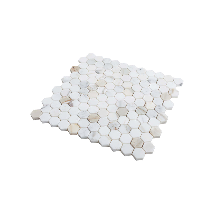Natural Marble Mosaic Hexagon 25x25 Calacatta Gold Honed Marble Mosaic Tilemall