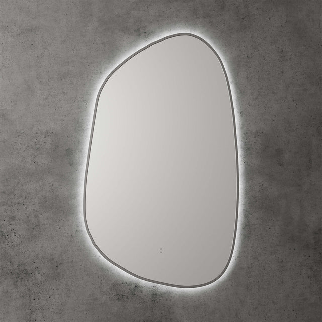 Tarcoola Asymmetric LED Mirror 553x903x36mm Gun Metal LED Framed Mirror Aulic