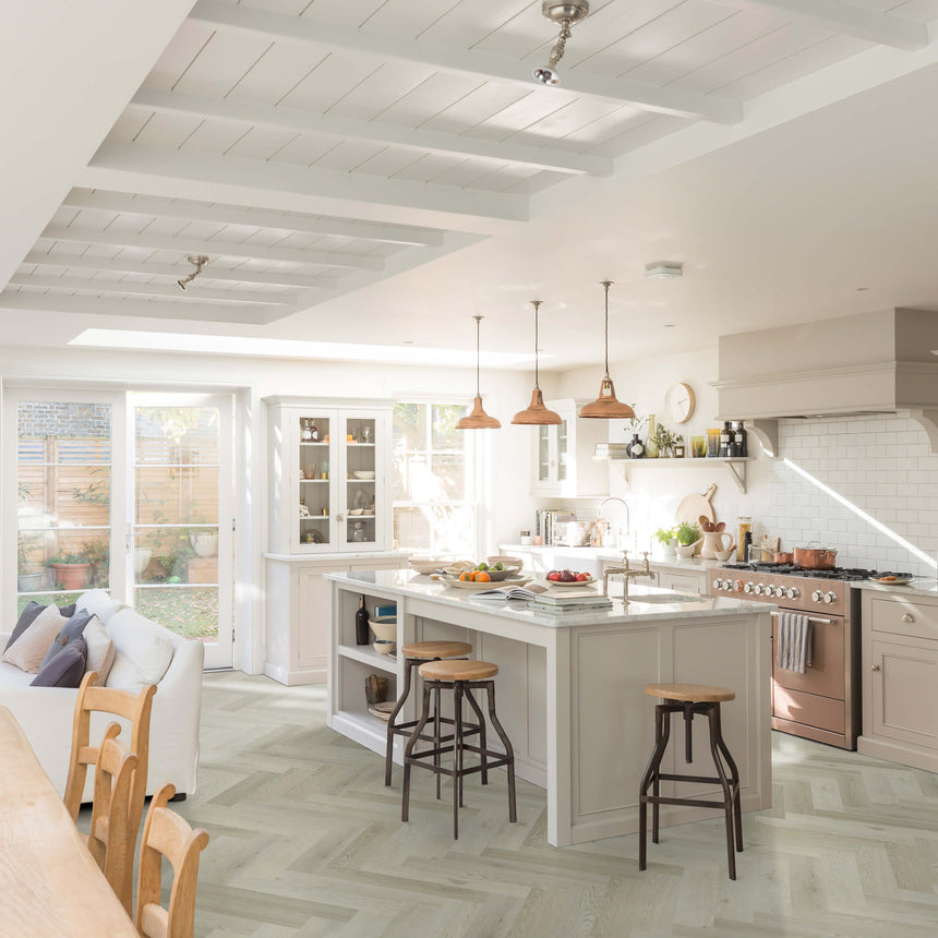 Belle Vie Herringbone Hybrid Collection 625x125x7mm Cayman Oak Hybrid Flooring Topdeck