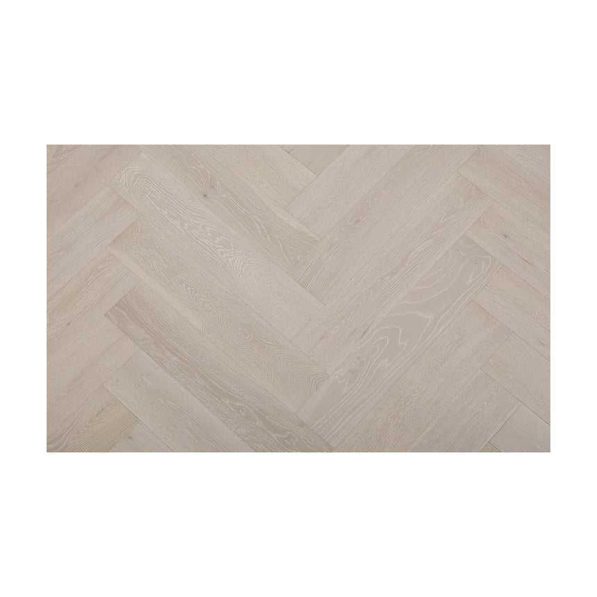 Castel Nuovo Herringbone Collection 600x120x14/3mm Pearl White Engineered Flooring Topdeck Default Title