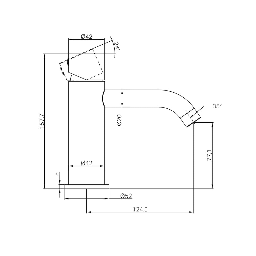 Nero Zen SS316L Basin Mixer Handless Graphite Tapware Nero