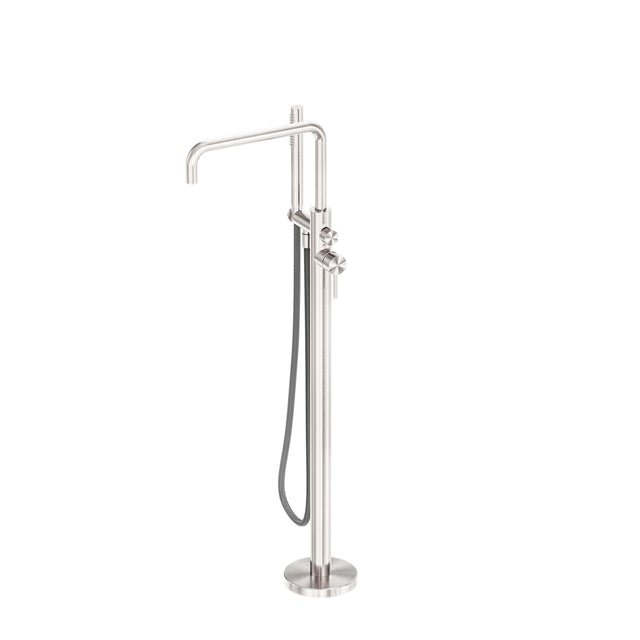 Nero Zen SS316L Freestanding Bath Mixer With Outdoor Shower Hose Brushed Nickel Shower Nero Default Title