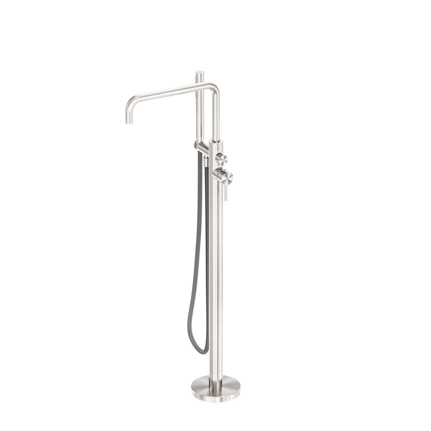 Nero Zen SS316L Freestanding Bath Mixer With Outdoor Shower Hose Brushed Nickel Shower Nero Default Title