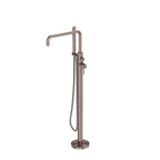 Nero Zen SS316L Freestanding Bath Mixer With Outdoor Shower Hose Brushed Bronze