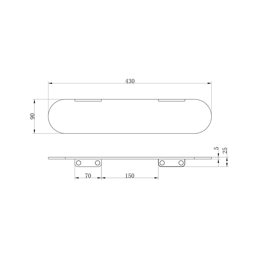 Nero Zen SS316L Metal Shower Shelf Brushed Nickel Bathroom Accessories Nero