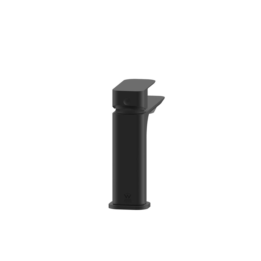 Otti Oskar matte black basin mixer tall profile with rectangular lever handle by Tilemall