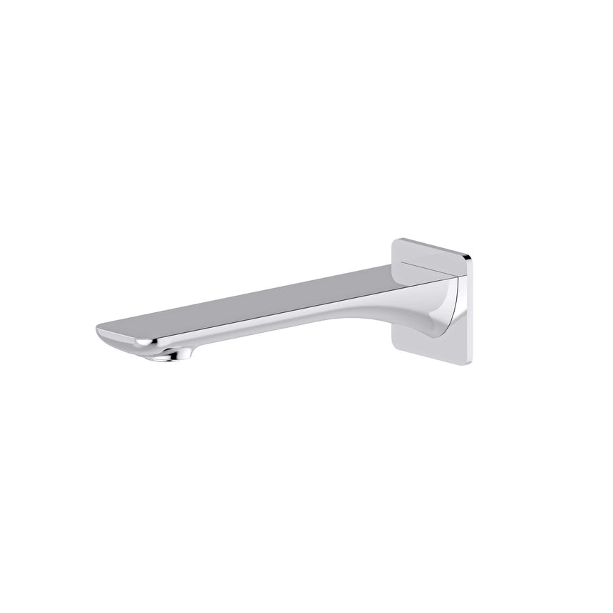 Otti Oskar chrome bath spout by Tilemall with wall-mounted installation and curved outlet