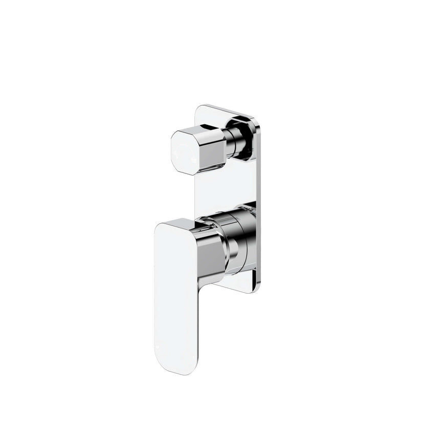 Otti Oskar chrome shower mixer with diverter by Tilemall, wall-mounted with dual lever handles