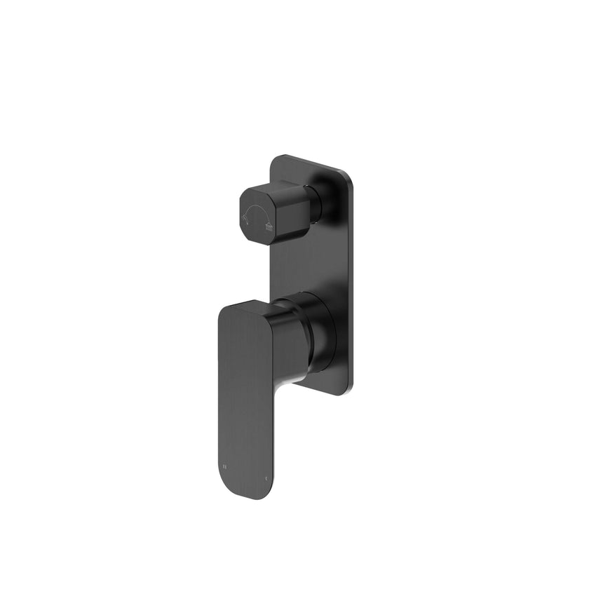 Otti Oskar OT gun metal shower mixer with diverter by Tilemall showing wall-mounted lever handle